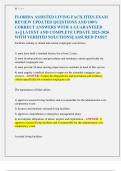 FLORIDA ASSISTED LIVING FACILITIES EXAM  REVIEW UPDATED QUESTIONS AND 100&percnt;  CORRECT ANSWERS WITH A GUARANTEED  A&plus;&vert;&vert; LATEST AND COMPLETE UPDATE 2025-2026  WITH VERIFIED SOLUTIONS&vert;&vert; ASSURED PASS&excl;&excl; 