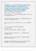 FLORIDA CNA EXAM UPDATED QUESTIONS  AND 100&percnt; CORRECT ANSWERS WITH A  GUARANTEED A&plus;&vert;&vert; 2025-2026 LATEST AND  COMPLETE UPDATE WITH VERIFIED  SOLUTIONS&vert;&vert; GUARANTEED PASS&excl;&excl; 