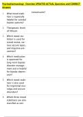 Psychopharmacology Overview UPDATED ACTUAL Questions and CORRECT  Answers 