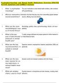 Psychopharmacology and Mental Health Medications Overview UPDATED  ACTUAL Questions and CORRECT Answers 
