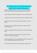 D278 Exam Prep Questions with Accurate Answers