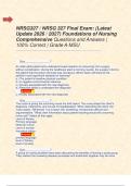    NRSG327 &sol; NRSG 327 Final Exam&colon; &lpar;Latest Update 2026 &sol; 2027&rpar; Foundations of Nursing Comprehensive Questions and Answers &vert; 100&percnt; Correct &vert; Grade A-MSU            