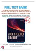 Test Bank for Introduction to Health Research Methods &lpar;3rd Edition&comma; Kathryn H&period; Jacobsen&rpar; &ndash; Complete Exam Questions & Verified Answers