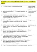 BYUH BUSM 310 Leadership UPDATED ACTUAL Questions and CORRECT  Answers 