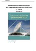  Solutions Manual  ADVANCED ENGINEERING MATHEMATICS&comma;  8TH EDITION  PETER V&period; O&rsquo;NEIL &vert;&vert;Guide A&plus;
