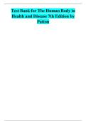 Test Bank for The Human Body in  Health and Disease 7th Edition by  Patton&vert;&vert;ISBN&colon;9780323402118