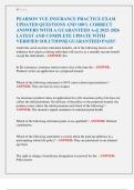 PEARSON VUE INSURANCE PRACTICE EXAM  UPDATED QUESTIONS AND 100&percnt; CORRECT  ANSWERS WITH A GUARANTEED A&plus;&vert;&vert; 2025-2026  LATEST AND COMPLETE UPDATE WITH  VERIFIED SOLUTIONS&vert;&vert; GUARANTEED PASS&excl;&excl; 