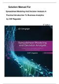 SOLUTION MANUAL FOR Spreadsheet Modeling and Decision Analysis&colon; A Practical Introduction to Business Analytics 9th Edition by Cliff Ragsdale&lpar; All Chapters Covered&rpar; Latest 2026