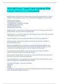 NUR 405 Exam 1 Study Guide Questions With Correct Answers &lpar;A&plus; Guaranteed&rpar; 