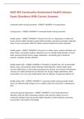 NUR 405 Community Assessment Health Literacy Exam Questions With Correct Answers
