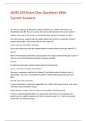 NURS 405 Exam One Questions With Correct Answers