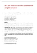 NUR 405 Final Exam practice questions with complete solutions