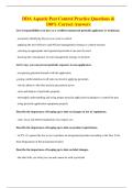 DDA Aquatic Pest Control Practice Questions & 100&percnt; Correct Answers