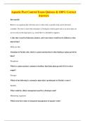 Aquatic Pest Control Exam Quizzes & 100&percnt; Correct Answers