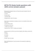 NPTE-PTA Study Guide questions with 100&percnt; correct answers passed
