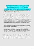 Operations And Supply Chain Management - C720 &lpar;WGU&rpar; Questions With Accurate Answers