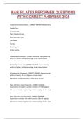 BASI PILATES REFORMER QUESTIONS WITH CORRECT ANSWERS 2025