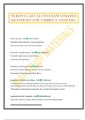 NUR2392 LAB VALUES EXAM UPDATED QUESTIONS AND CORRECT ANSWERS&period;