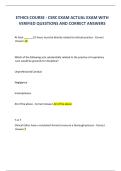 ETHICS COURSE - CSRC EXAM ACTUAL EXAM WITH VERIFIED QUESTIONS AND CORRECT ANSWERS 