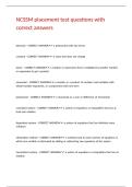 NCSSM placement test questions with correct answers