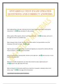 ONTARIO G1 TEST EXAM UPDATED QUESTIONS AND CORRECT ANSWERS&period;
