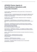 APHON Chemo Agents & Classifications Questions with Accurate Answers