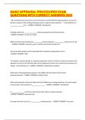 BASIC APPRAISAL PROCEDURES EXAM QUESTIONS WITH CORRECT ANSWERS 2025
