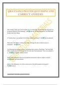 QBA EXAM UPDATED QUESTIONS AND CORRECT ANSWERS