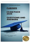 PUB2605 EXAM PACK 2025 - DETAILED QUESTIONS AND ANSWERS 