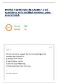 Mental health nursing Chapter 1-10 questions with verified answers&comma; pass guaranteed&period;