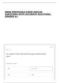 SNHD PROTOCOLS EXAM 2025&sol;26 QUESTIONS WITH ACCURATE SOLUTIONS&comma; GRADED A&plus;