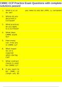 CMMC CCP Practice Exam Questions with complete solutions passed