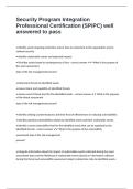 Security Program Integration Professional Certification &lpar;SPIPC&rpar; well answered to pass