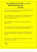 OLE MISS ECON 202 MIDTERM HAYES EXAM QUESTIONS AND ANSWERS 2025