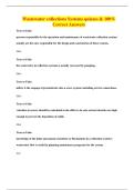 Wastewater collections Systems quizzes & 100&percnt; Correct Answers