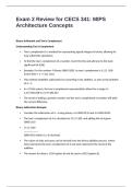 Exam 2 Review for CECS 341&colon; MIPS Architecture Concepts