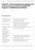 CMSP Test &ndash; Exam comprehensive questions and verified answers ACTUAL EXAM 2025 TEST&excl;&excl; Graded A&plus; &vert; 2025&vert;2026 EXAM UPDATE