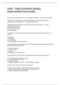 ASQ - CQIA &lpar;Certified Quality Improvement Associate&rpar; Questions with Correct Answers