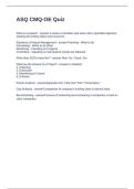 ASQ CMQ-OE Quiz Questions and Answers Fully Solved