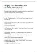 CPHIMS exam 1 questions with verified answers rated A&plus;
