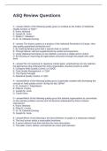 ASQ Review Questions and Answers Graded A&plus;