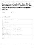 Corporals Course&colon; Leadership I Exam &lpar;2025&rpar; UPDATE Verified Questions And Answers &vert; With 100&percnt; Correct Answers graded A&plus; Guaranteed Success&excl;&excl;