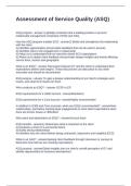 Assessment of Service Quality &lpar;ASQ&rpar; Questions and Answers 100&percnt; Correct