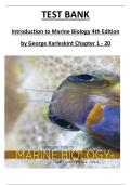 TEST BANK for Introduction to Marine Biology 4th Edition by George Karleskint Chapter 1 - 20 (Latest edition with All Chapters Covered) (complete solution) (2025/26)