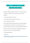 PSPO I Certification Exam 2026 Questions and Answers