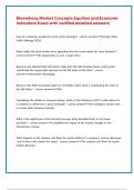 Bloomberg Market Concepts Equities and Economic Indicators Exam with verified detailed answers