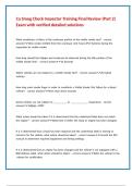 Ca Smog Check Inspector Training Final Review &lpar;Part 2&rpar; Exam with verified detailed solutions 