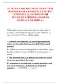 MONTANA NOTARY FINAL EXAM TEST  2025&sol;2026 BANK CURRENTLY TESTING  COMPLETE QUESTIONS WITH  DETAILED VERIFIED ANSWERS  &sol;ALREADY GRADED A&plus;