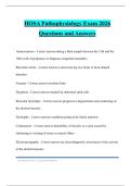 HOSA Pathophysiology Exam 2026 Questions and Answers