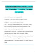 HOSA Pathophysiology Disease Process and Terminology Exam 2026 Questions and Answers